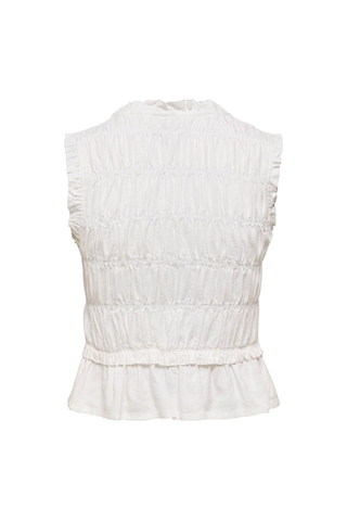 Only Onlgoa S/s Lınen Bl Frıll Top Cc Pnt Beyaz Kadın T-shirt 15363693