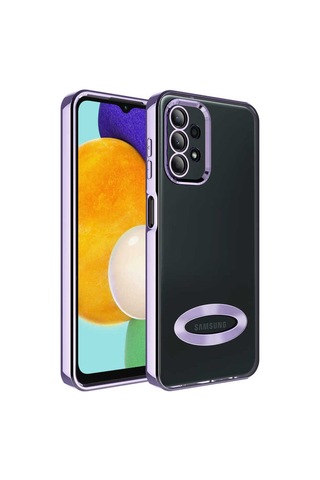 Samsung Uyumlu Galaxy A13 4g Kılıf Kamera Korumalı Logo Gösteren Zore Omega Kapak Lila
