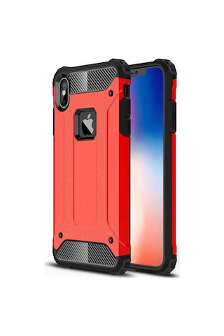Noktaks - Apple Uyumlu iPhone Xs Max 6.5 - Kılıf Çift Katman Zırh Tank Crash Military Kapak - Siyah