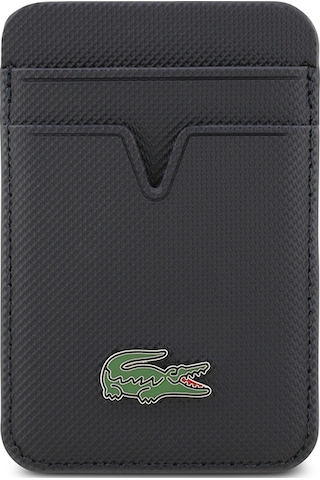Lacoste Orjinal Lisanslı 2 Hazneli Pu Pike Desenli İkonik Timsah Logolu Magnetik Kartlık Lacivert