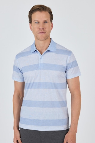 Kısa Kol Desenli Pike Polo Yaka Cepsiz Slim Fit Tişört 1011250128 Koyu Mavi