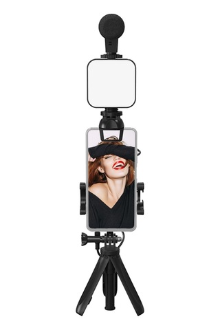 Akıllı Telefon Vlogging Kiti Tripod Telefon Tutucu Siyah Diğer