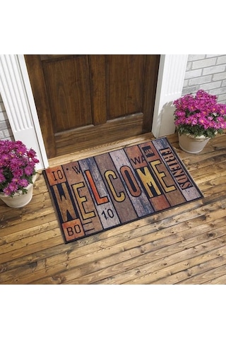 Frıends Welcom Yazılı Kauçuk İç Ve Dış Kapı Önü Paspası 45x70