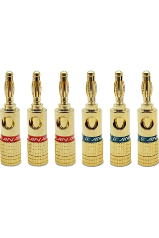 8pcs 4mm Muz Kafası Ses Hoparlör Kablo Soketi Hoparlör Hattı Amplifikatör Konnektör Hoparlör Terminal Altın Kaplama 8 Kırmızı