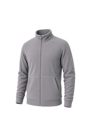 Givoria Erkek Kışlık Fermuarlı Cepli Polar Hırka Outdoor Gri Gri