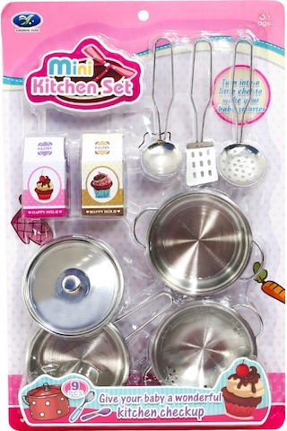 Mini Metal Mutfak Seti 9 Parça