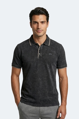 Slazenger Zale Erkek Polo Yaka Siyah Tişört