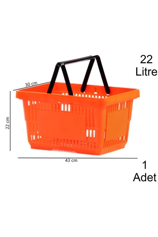 22 Litre Plastik Market Alışveriş El Sepeti Turuncu 1 Adet / En:30 Boy:43 Yükseklik:22 Cm Turuncu