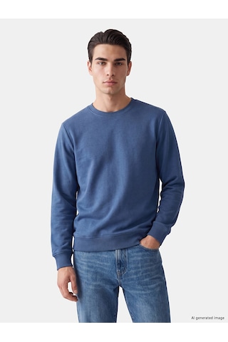Lcwaıkıkı Classic Lacivert Bisiklet Yaka Erkek Kalın Sweatshirt