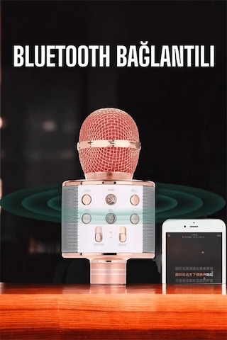 Mey İthalat Kablosuz Bluetooth Karaoke Mikrofon Usb Ve Aux Girişli, Yüksek Ses Kalitesi