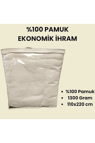 Çantalı Ekonomik Pamuk İhram 1250 Gram Beyaz