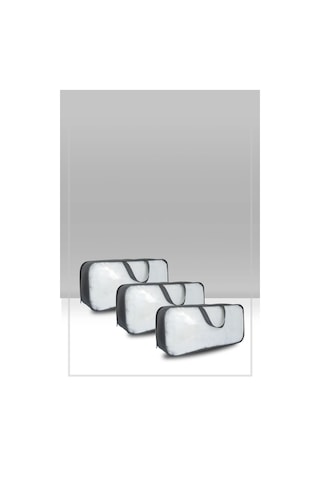 3'lü Set Pvc & Şeffaf Telli Valiz Hurç 60x40x20 Siyah Şefaf