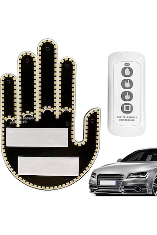 Gesture Uzaktan Kumandalı El Orta Parmak Led Araba Içi Led 3 Farklı Mod 1 Ad