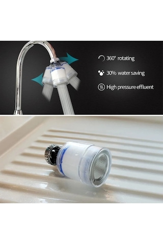 Mintev Su Tasarruflu Ve Kireç Önleyici Filtreli 360 Derece Döner Musluk Başlığı