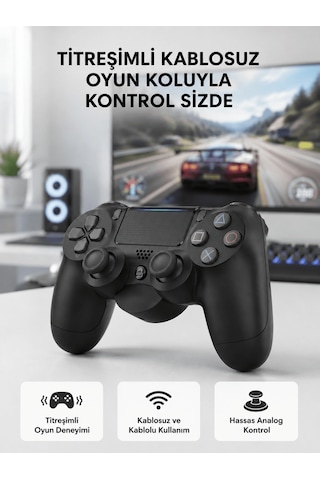 Ps4 Kablosuz Oyun Kolu V2 - Bluetooth Bağlantılı, Titreşimli, Pc Ve Mobil Uyumlu 10012142