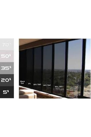 Carub Cam Filmi 50Cmx 6M Koyu Siyah Oto Balkon Ev Ofis Cam Filmi