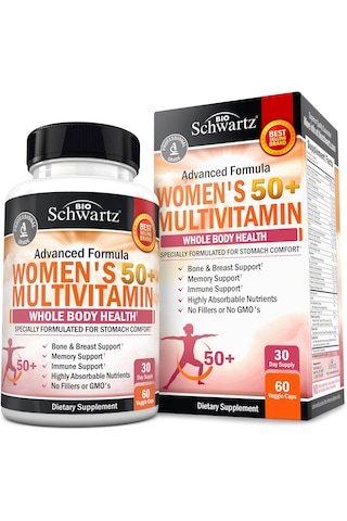 Bioschwartz Daily Multivitamin For Women Vitamin Memory Support Stress Reduction & Healthy Immune Response 60 Caps