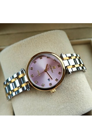Raymond Pembe Kadran Çelik Kadın Kol Saati Altın
