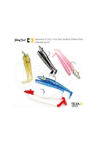 Tamset 21.5g 11cm Sasi Sardine Silikon Yem 5 Renkli Set V1