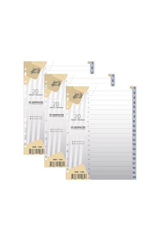 Gen Of Ayraç Seperatör 1 20 Rakamlı 3 Adet Gen 1306