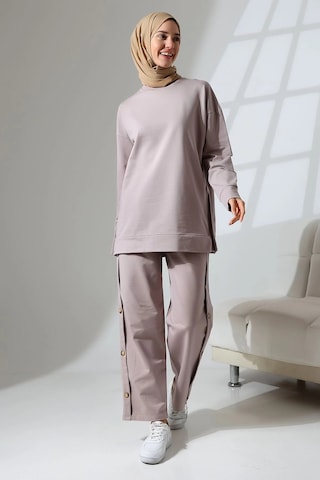 Mihran Butik Kadın Gül Kurusu Mevsimlik Penye Alt Üst Spor Ve Rahat Tesettür Takım Gül Kurusu