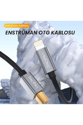 Veggieg Lightning To Mıdı Usb-b İphone İpad Uyumlu Müzik Enstrüman Kablosu