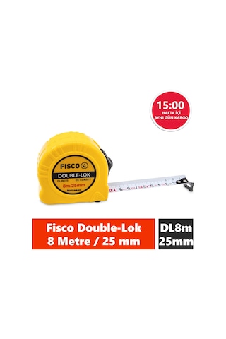 Fisco Double-lok 8 Metre / 25 Mm Çelik Şerit Metre Dl8m/25 MM