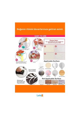 Tropikal Bitkiler Duvar Stickerı 30 Cm 8 Adet Çok Renkli