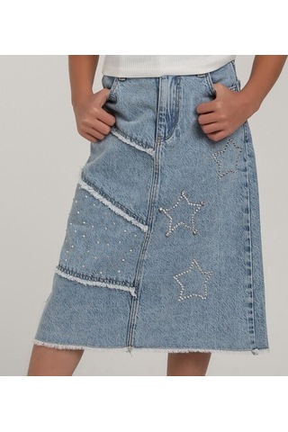 Xo Kids Kız Çocuk Etek 4-8 Yaş 25137 Mavi