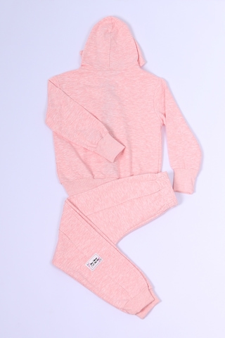 Kız Çocuk Eşofman Takımı Kapşonlu Fermuarlı C48 Pembe