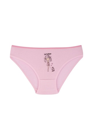 Kız Çocuk 7 Adet Bikini Külot Haftanın Günleri Yazılı Kız Figürlü Çok Renkli