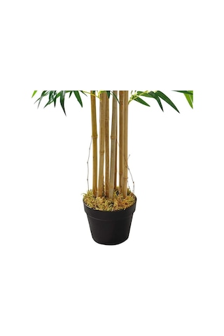 Yapay Bambu Ağacı Ekstra Doğal Görünüm Siyah Saksılı 6 Dallı 150C