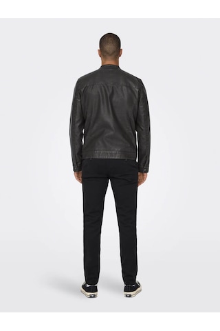 Only & Sons Onsmike Pu Racer Jacket Antrasit Erkek Ceket 22012339