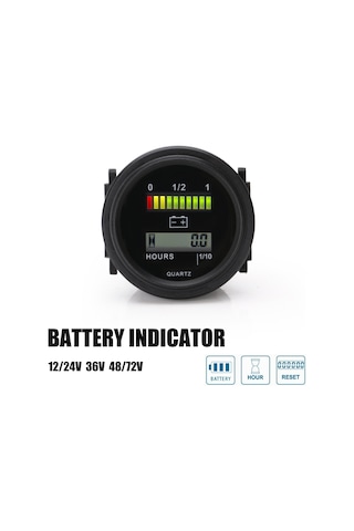 Led Pil Göstergeli Dijital Lcd Saat Ölçer 12v 24v 36v K16487