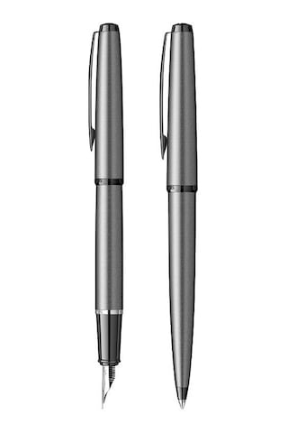 Scrikss Metropolis Dolma Kalem Ve Tükenmez Kalem Takımı M Uç Mat Gri 78mg Gri