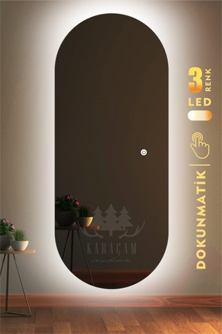 Led Işıklı 128 X 53 Oval Boy Aynası Beyaz Led Işıklı 128 X 53 Oval Boy Aynası Beyaz