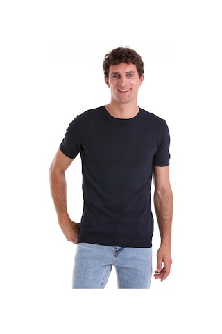 Hatemoğlu Lacivert Regular Fit Bisiklet Yaka Rayon Tişört
