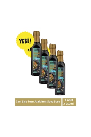 Tuzu Azaltılmış Soya Sosu Cam Şişe 250ml X 4 Adet