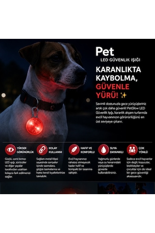 Bakgelal Klipsli Led Evcil Hayvan Güvenlik Işığı Köpek Ve Kedi Tasma Görünürlük Lambası