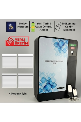 Azcorp Kepenk Güç Kaynağı Ups 1000watt 4 Çıkışlı Ve 2 Kumandalı