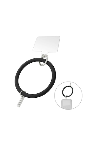 Junsunmay Silikon Bilezik Cep Telefonu Kordon Döngü Anti-kayıp Bilek Halat Telefon Kılıfı İçin Evrensel Siyah