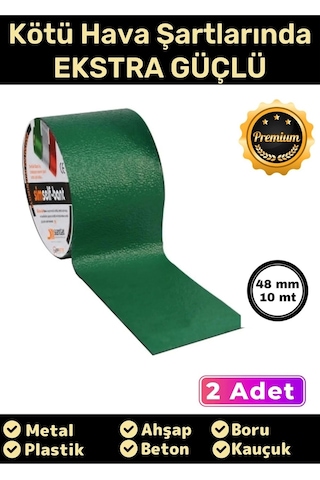 Süper Güçlü Su Geçirmez Sızdırmaz Yeşil Renk Çok Amaçlı Tamir Ve İzolasyon Bandı 48mm X 10m - 2 Adet