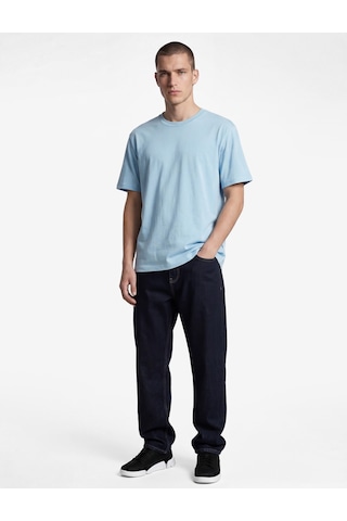 Koton Regular Fit Kısa Kollu Bisiklet Yaka Pamuklu Basic Tişört Mavi 6sam10332mk