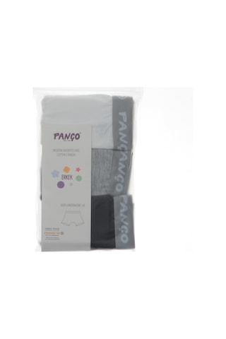 Panço Erkek Çocuk Renkli Basic 3'lü Boxer - İç Giyim Beyaz