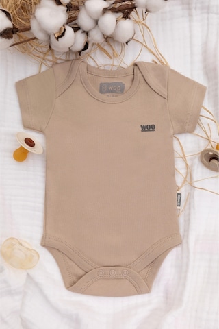 Woo Baby Taş Kısa Kollu Body-zıbın 6-9m 68cm Taş Rengi