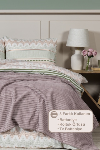 Elart Anna Battaniye Çift Kişilik Wellsoft 180x220 Cm Gülkurusu Gülkurusu
