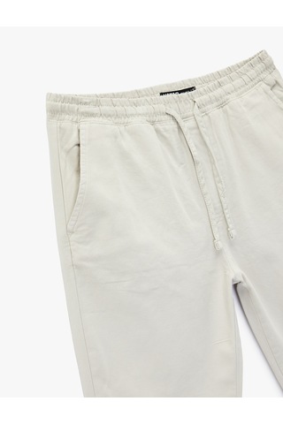 Koton Pamuklu Regular Fit Cepli Beli Bağcıklı Pantolon Gri 6sam40009hw