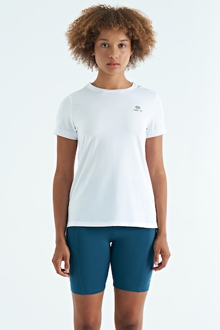Tommy Life Beyaz Sırt Yırtmaç Detaylı O Yaka Kısa Kollu Standart Kalıp Kadın T-shirt - 97267 Beyaz