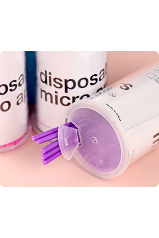 Qingmipy Mavi Kutu 100 Adet Mikro Fırça Diş Temizleme, Maskara & Göz Brows Temizlik Q-tips - Plastiği Malzeme