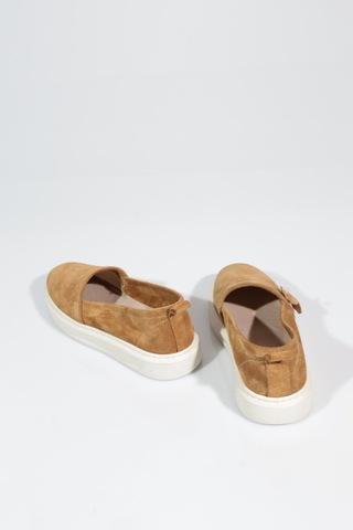 Dgn P63 Kadin İnce Taban Comfort Ayakkabi Taba Süet